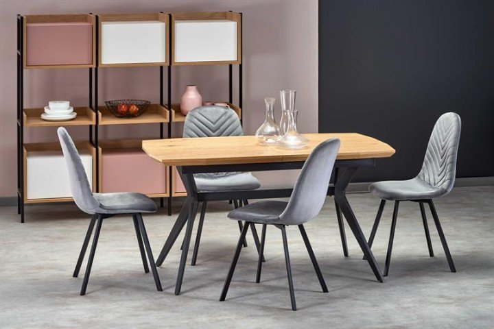 Стіл розкладний GUSTAVO HALMAR Дуб золотий / Чорний